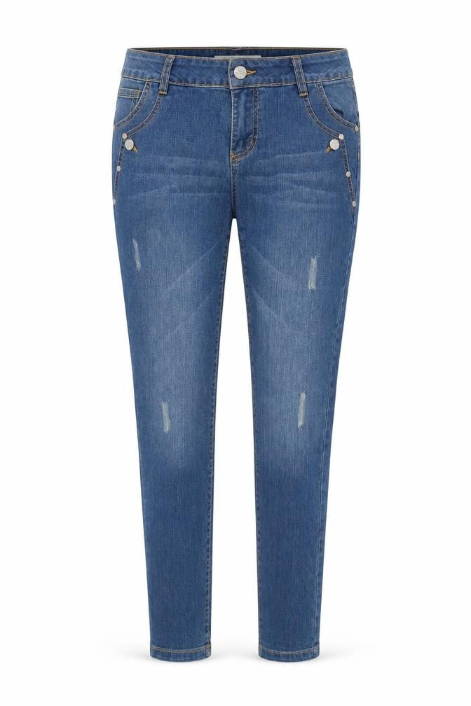 Janina Womens Blue Cotton Skinny Jeans Size 8 Regular Zip