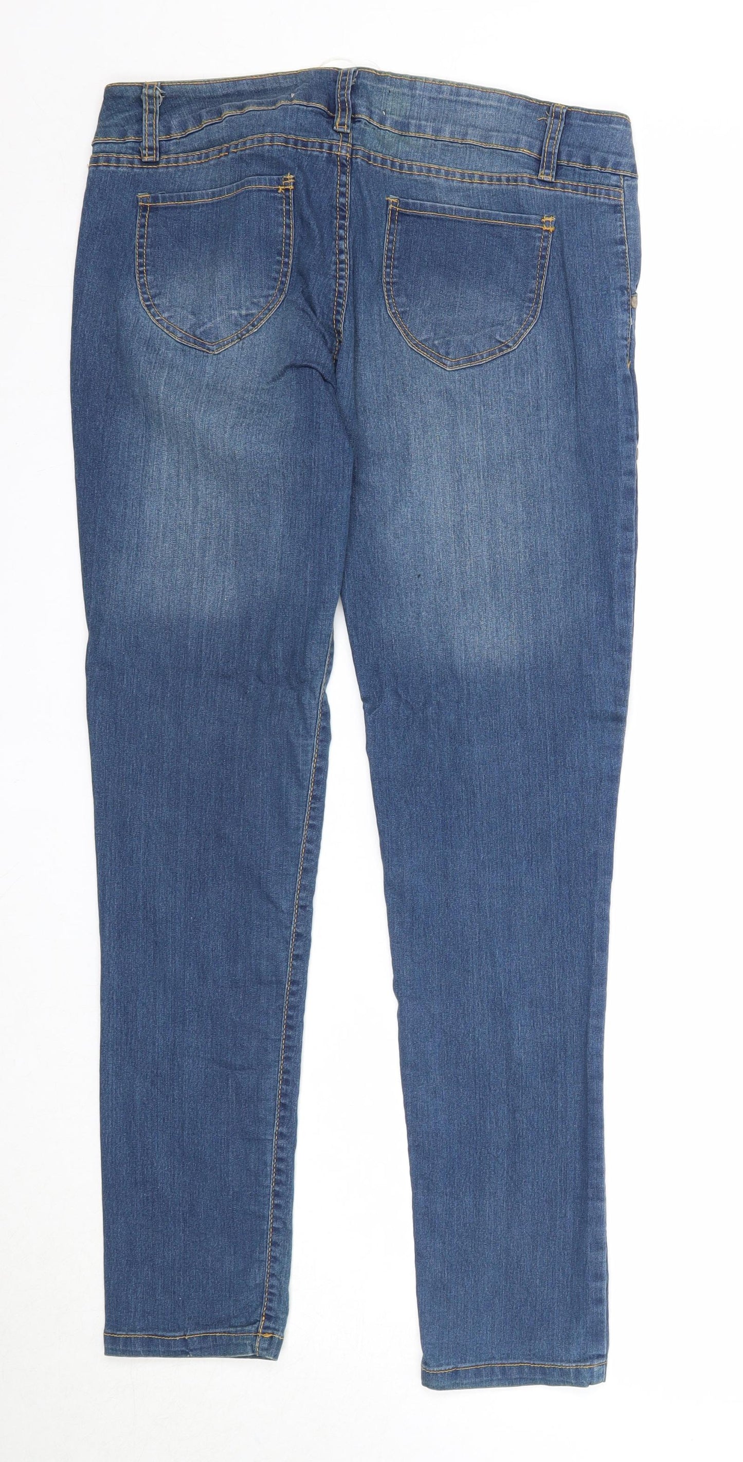 Janina Womens Blue Cotton Skinny Jeans Size 8 Regular Zip