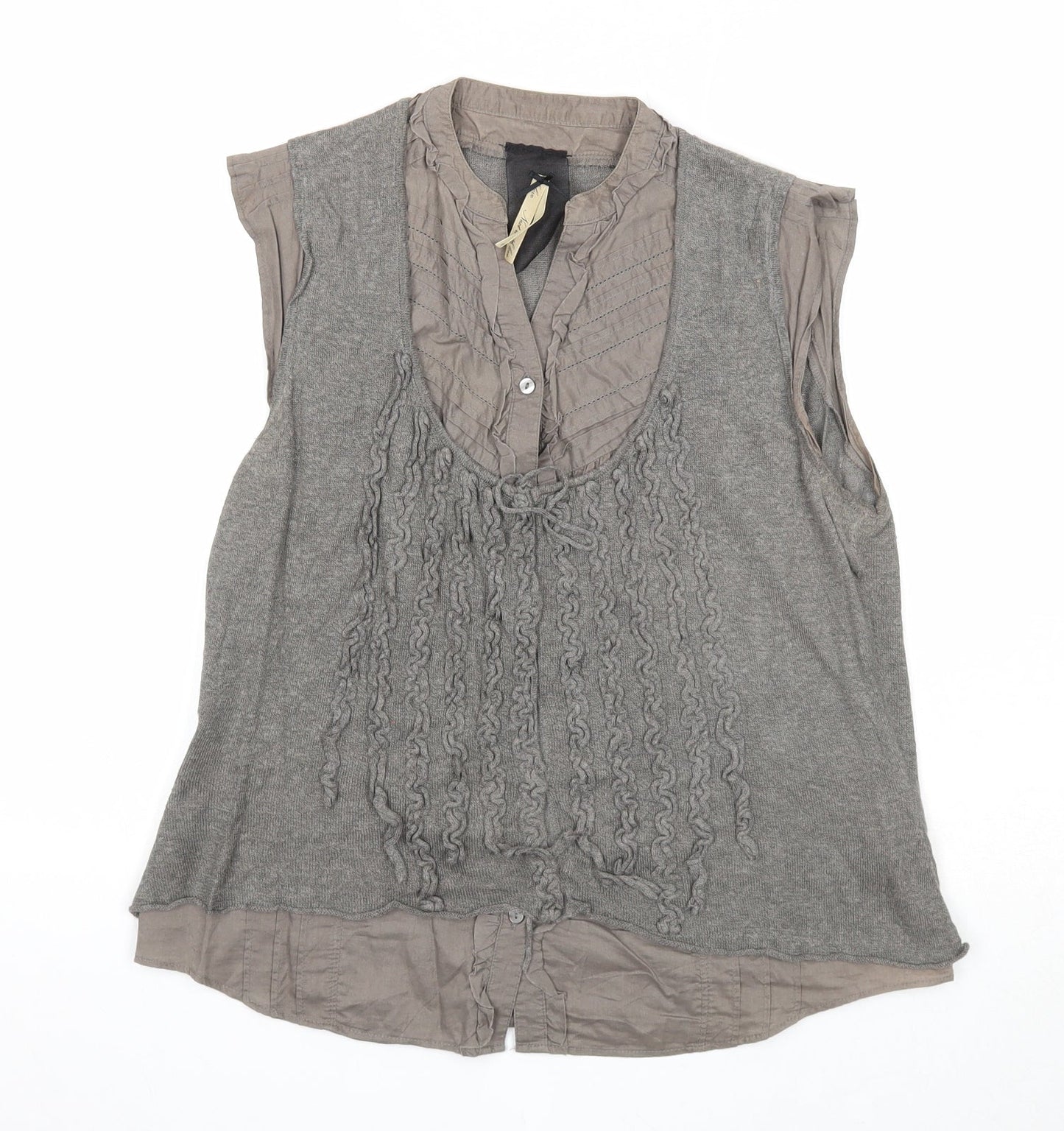 Womens UK Size 10 NEXT Green Basic Button-Up