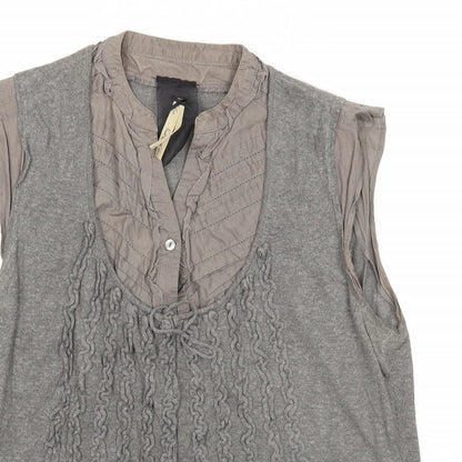 Womens UK Size 10 NEXT Green Basic Button-Up