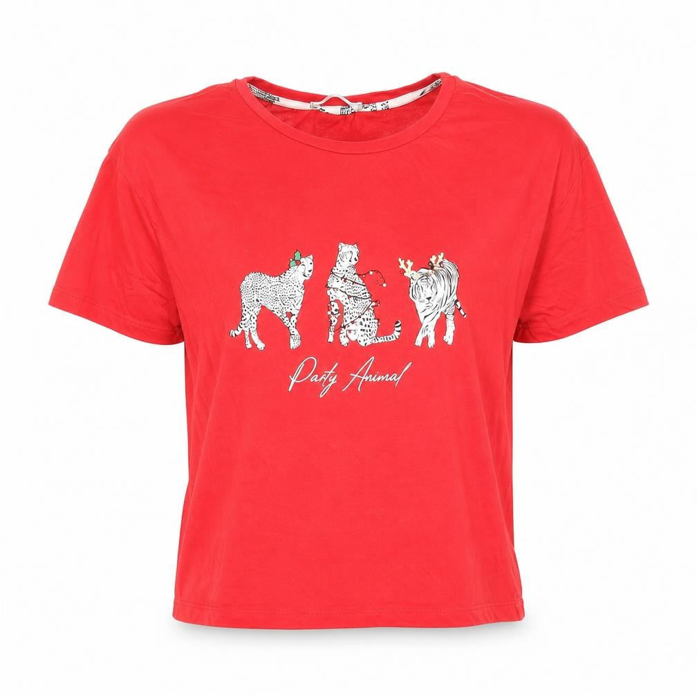 Womens UK Size XS New Look Red Basic T-Shirt
