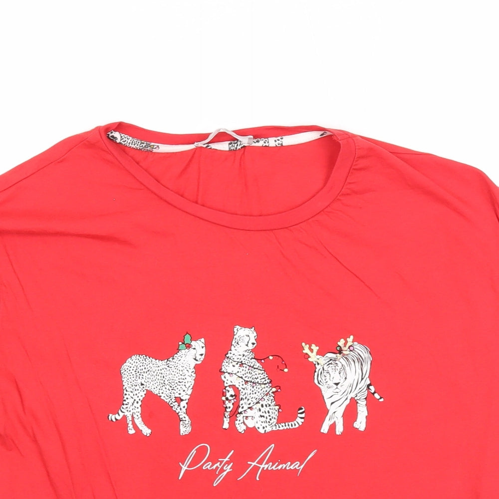Womens UK Size XS New Look Red Basic T-Shirt