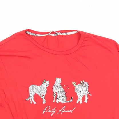 Womens UK Size XS New Look Red Basic T-Shirt