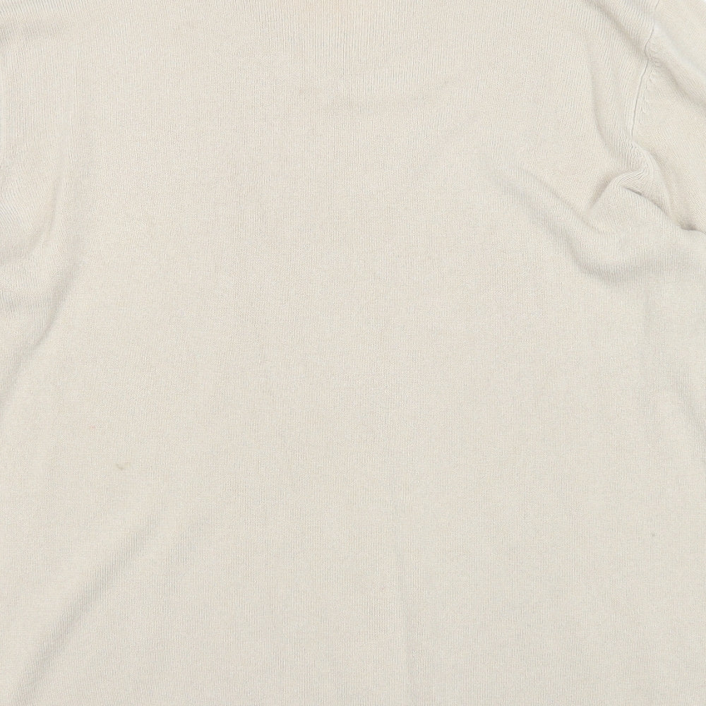 Kensington Mens Beige V-Neck Acrylic Pullover Jumper Size XL Long Sleeve