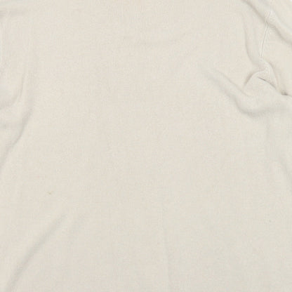 Kensington Mens Beige V-Neck Acrylic Pullover Jumper Size XL Long Sleeve