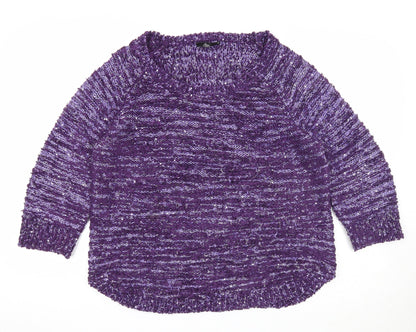 Womens UK Size M Bonmarché Purple Pullover Jumper