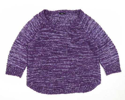 Womens UK Size M Bonmarché Purple Pullover Jumper