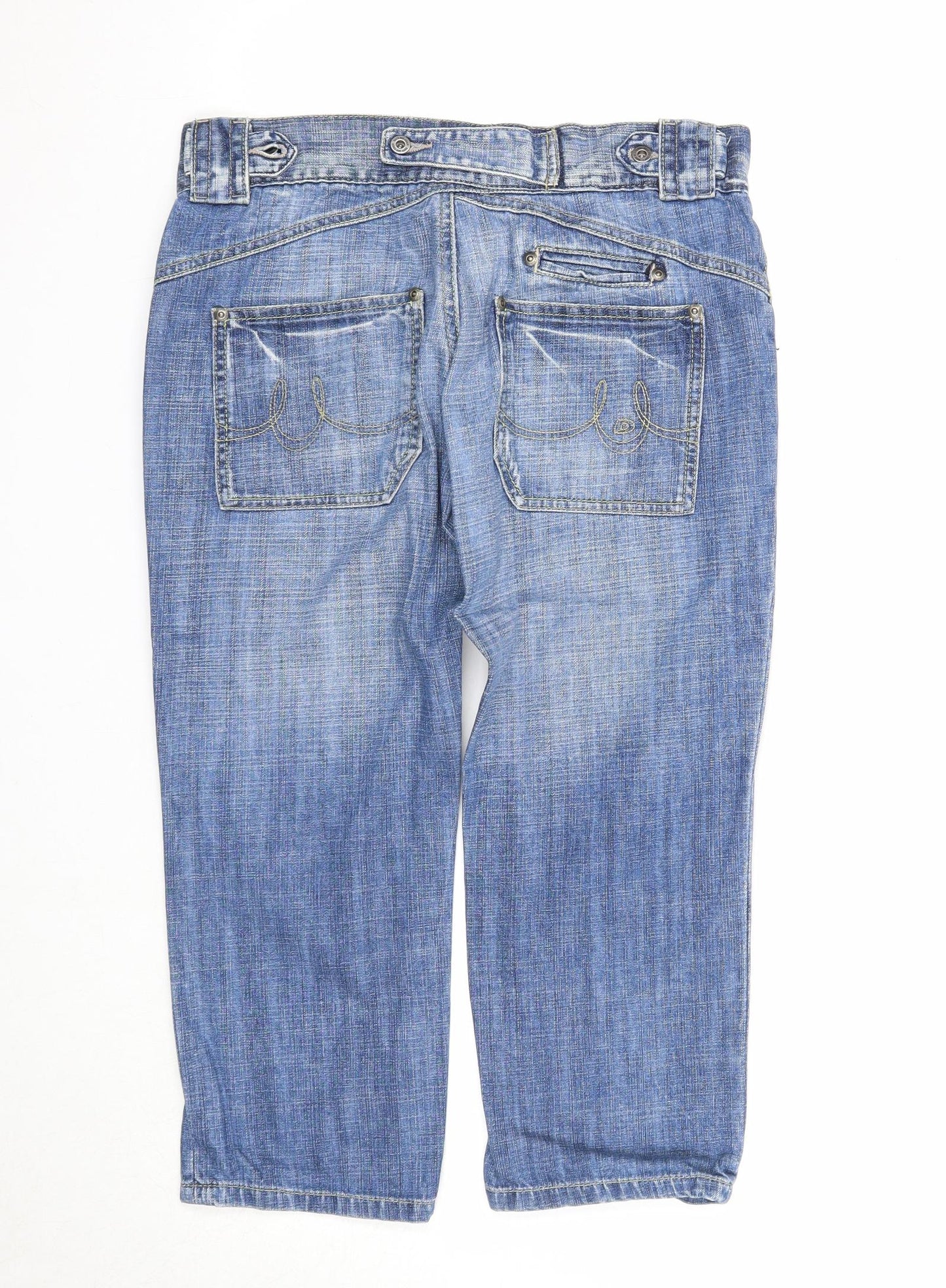 Duck and Cover Mens Blue Cotton Cropped Jeans Size 30 in Regular Zip