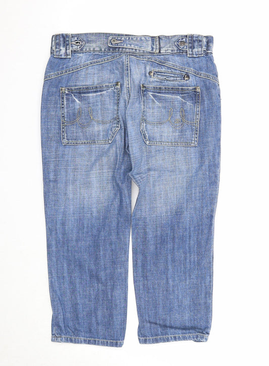 Duck and Cover Mens Blue Cotton Cropped Jeans Size 30 in Regular Zip