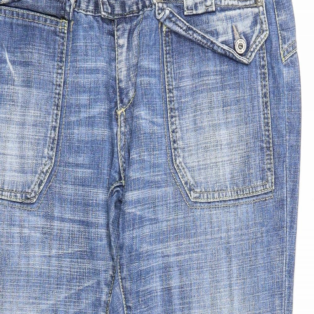 Duck and Cover Mens Blue Cotton Cropped Jeans Size 30 in Regular Zip