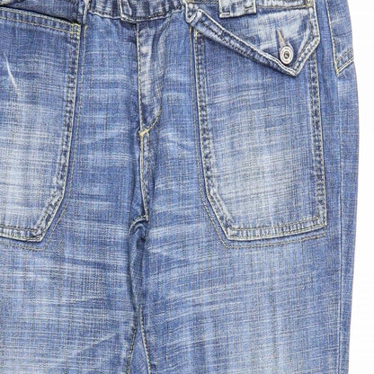 Duck and Cover Mens Blue Cotton Cropped Jeans Size 30 in Regular Zip