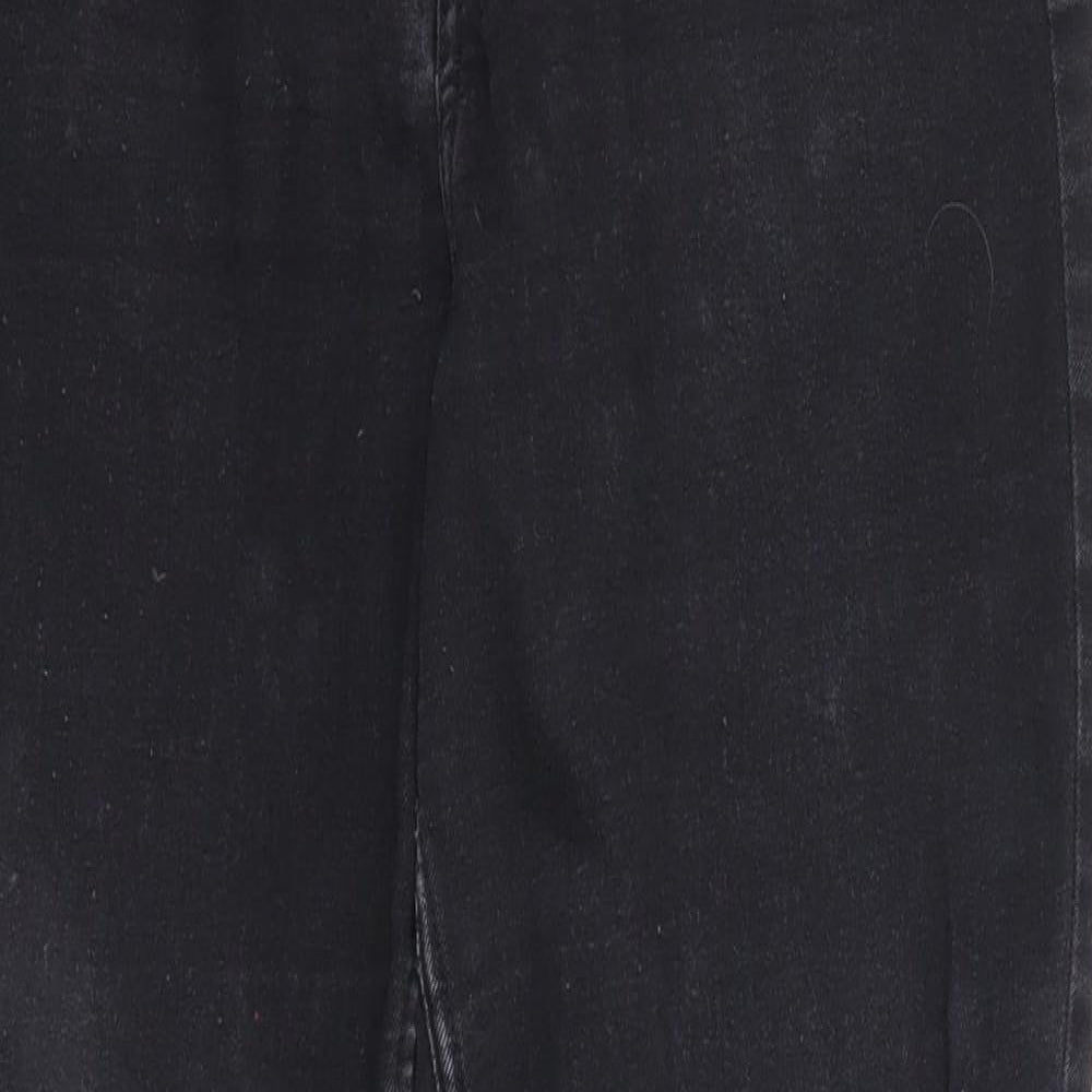 &Denim Womens Black Cotton Straight Jeans Size 31 in Regular Button