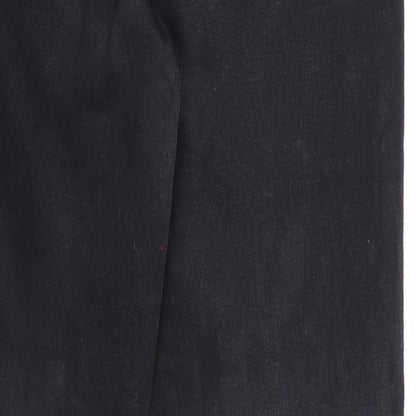 &Denim Womens Black Cotton Straight Jeans Size 31 in Regular Button