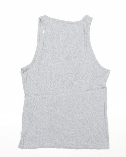 Stanley Stella Womens Grey Cotton Basic Tank Size M Scoop Neck - Rick & Morty