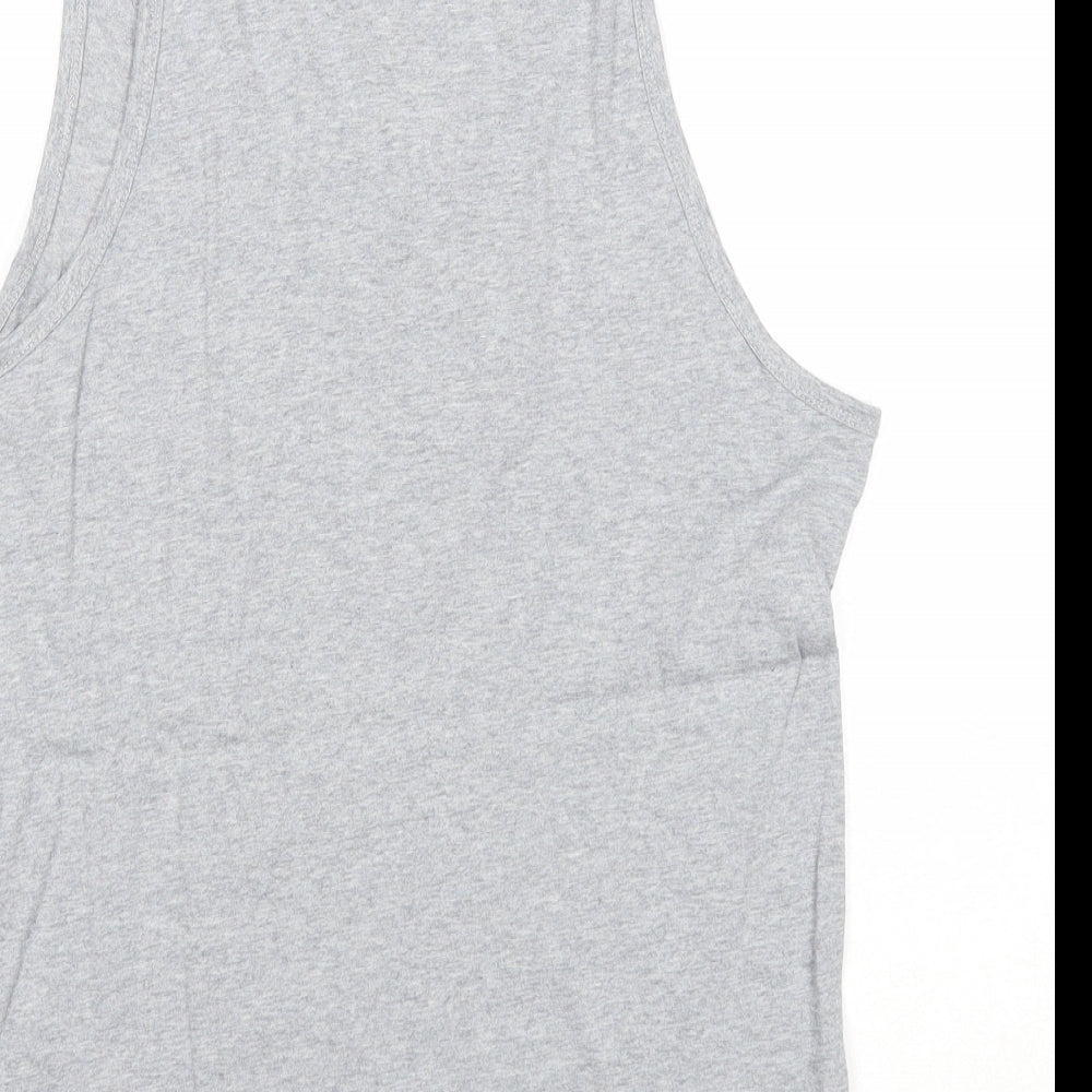 Stanley Stella Womens Grey Cotton Basic Tank Size M Scoop Neck - Rick & Morty