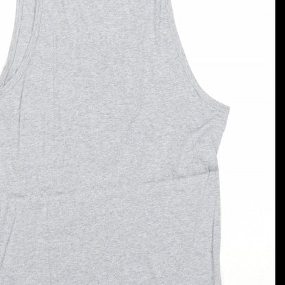 Stanley Stella Womens Grey Cotton Basic Tank Size M Scoop Neck - Rick & Morty