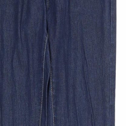 Denim & Co. Womens Blue Cotton Straight Jeans Size 10 Regular Zip