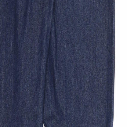 Denim & Co. Womens Blue Cotton Straight Jeans Size 10 Regular Zip