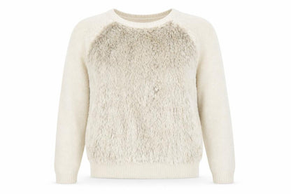Topshop Womens Beige Acrylic Pullover Sweatshirt Size 10 Pullover