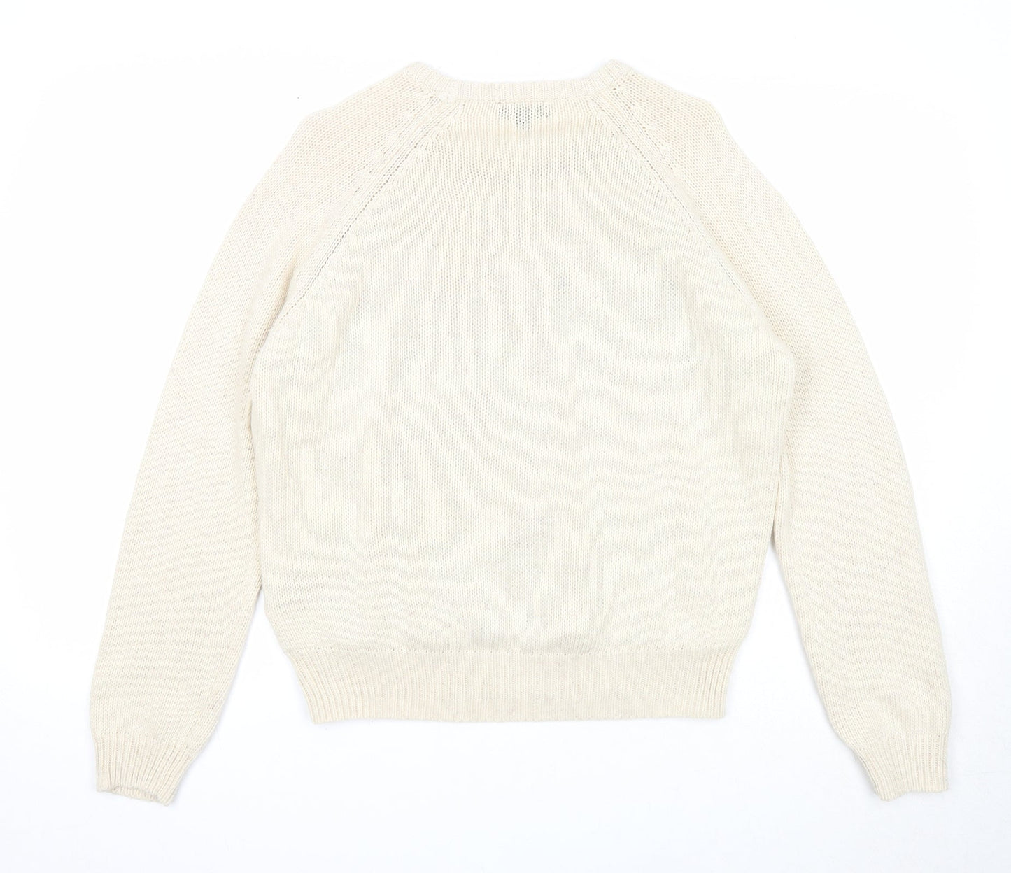 Topshop Womens Beige Acrylic Pullover Sweatshirt Size 10 Pullover