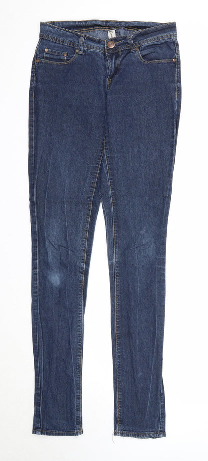 Denim & Co. Womens Blue Cotton Skinny Jeans Size 8 Regular Zip