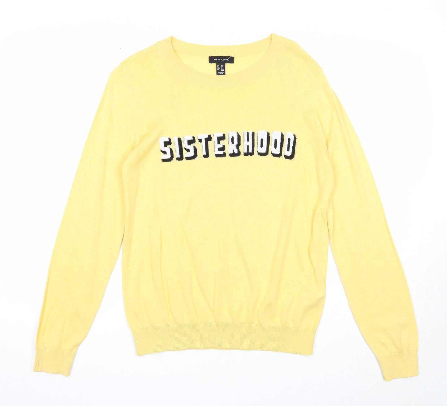 Womens UK Size 10 New Look Yellow Pullover Jumper