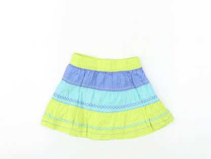 Cherokee Baby Multicoloured Striped 100% Cotton A-Line Skirt Size 9-12 Months Pull On