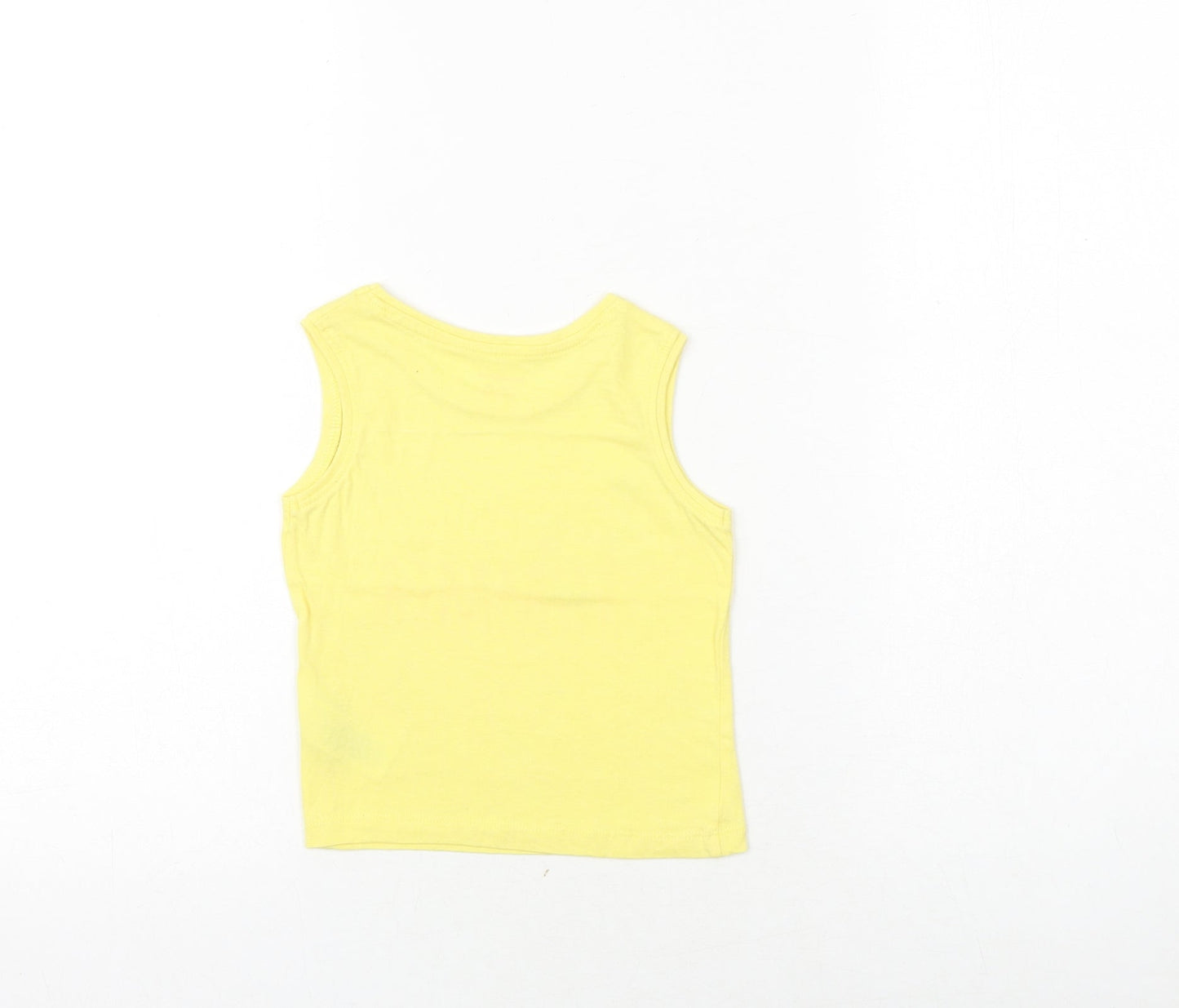 Primark Baby Yellow 100% Cotton Basic Tank Size 18-24 Months Round Neck Pullover - Hello Summer
