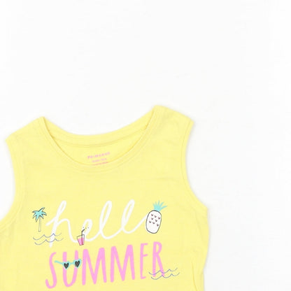 Primark Baby Yellow 100% Cotton Basic Tank Size 18-24 Months Round Neck Pullover - Hello Summer