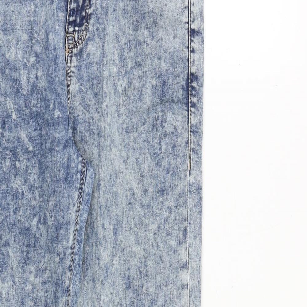 Topshop Womens Blue Cotton Skinny Jeans Size 28 in Slim Zip