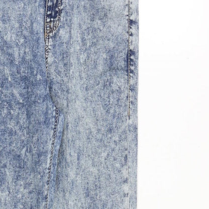 Topshop Womens Blue Cotton Skinny Jeans Size 28 in Slim Zip