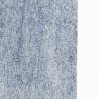 Topshop Womens Blue Cotton Skinny Jeans Size 28 in Slim Zip