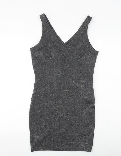 Lipsy Womens Red Polyester Bodycon Size 12 V-Neck Pullover