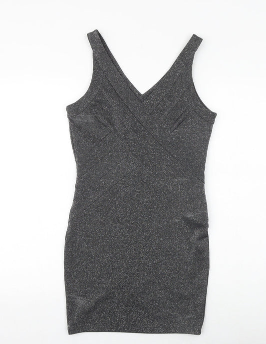 Lipsy Womens Red Polyester Bodycon Size 12 V-Neck Pullover