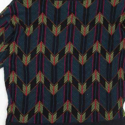 H&M Womens Multicoloured Geometric Cotton Pullover Sweatshirt Size XS Pullover