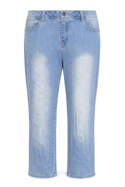 SOFT GREY Womens Blue Cotton Straight Jeans Size 12 Regular Zip