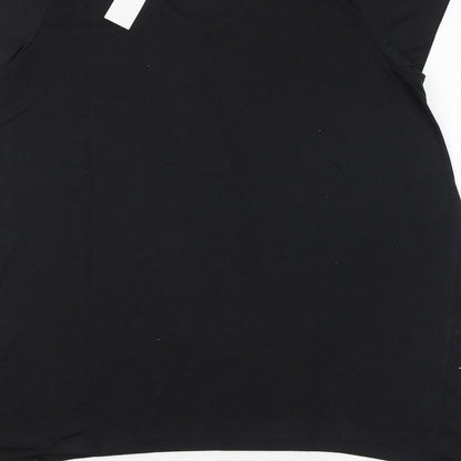 Womens UK Size 14 Being Casual Black Basic T-Shirt