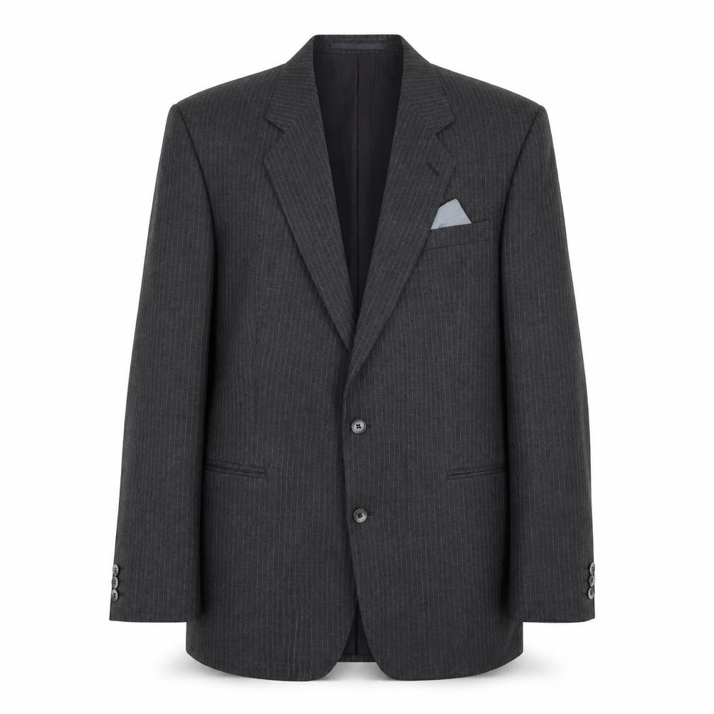 Mens UK Size 42 Pin Stripe Regular Grey Suit Jacket