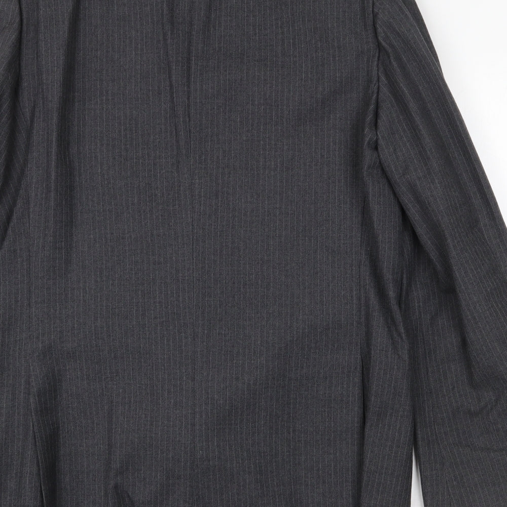 Mens UK Size 42 Pin Stripe Regular Grey Suit Jacket