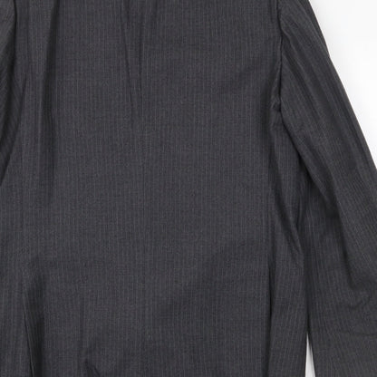 Mens UK Size 42 Pin Stripe Regular Grey Suit Jacket