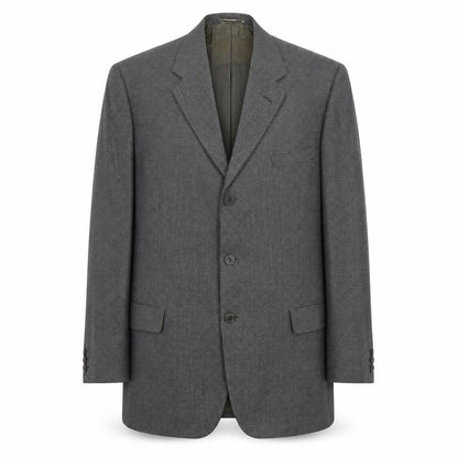 Furley Hassan Mens Grey Geometric Wool Jacket Blazer Size 44 Regular