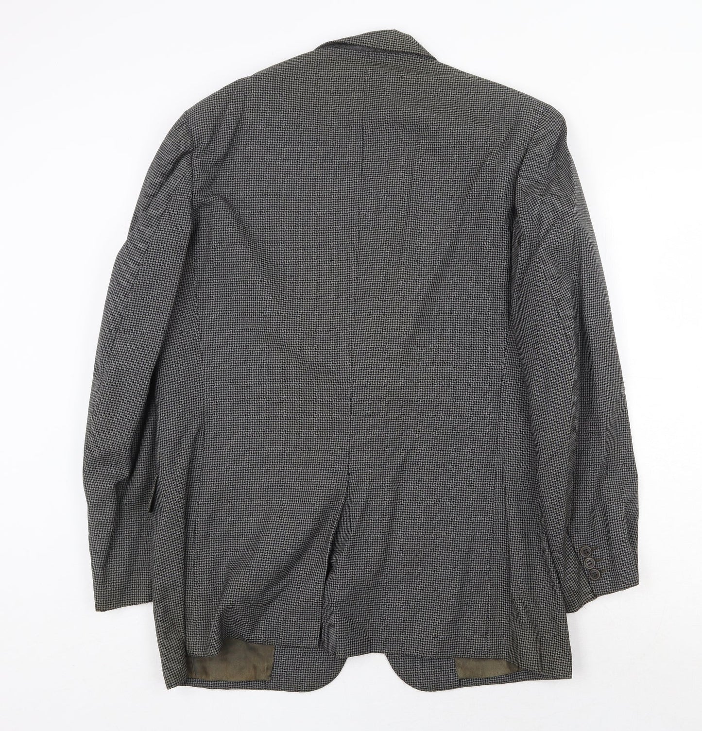 Furley Hassan Mens Grey Geometric Wool Jacket Blazer Size 44 Regular