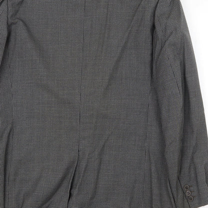 Furley Hassan Mens Grey Geometric Wool Jacket Blazer Size 44 Regular