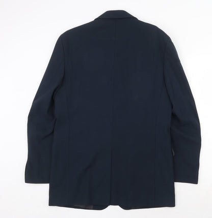 Equity Mens Blue Polyester Jacket Suit Jacket Size 38 Regular