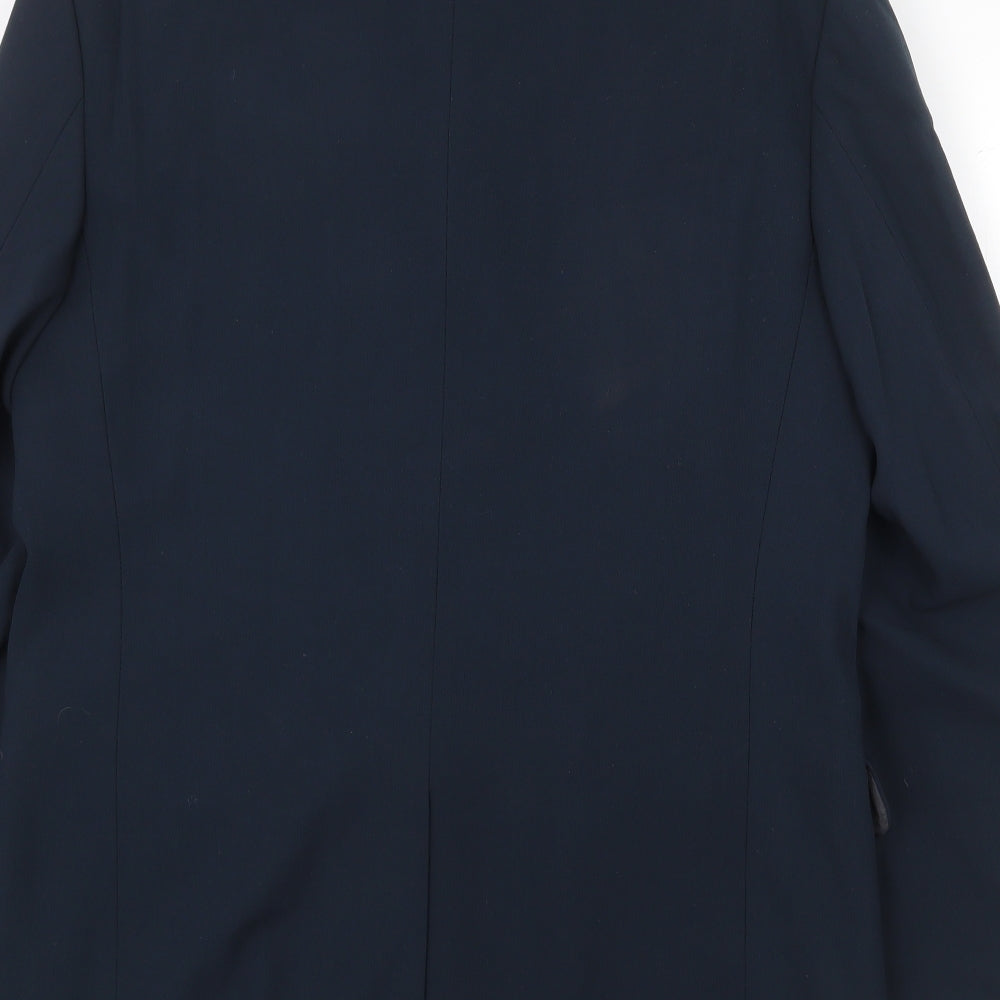 Equity Mens Blue Polyester Jacket Suit Jacket Size 38 Regular