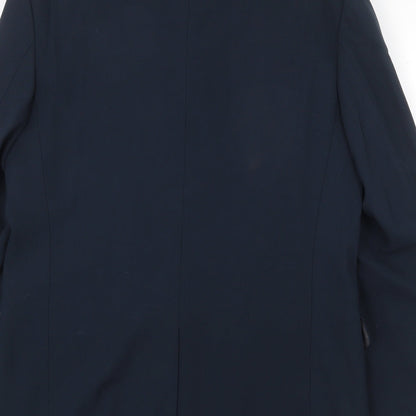 Equity Mens Blue Polyester Jacket Suit Jacket Size 38 Regular