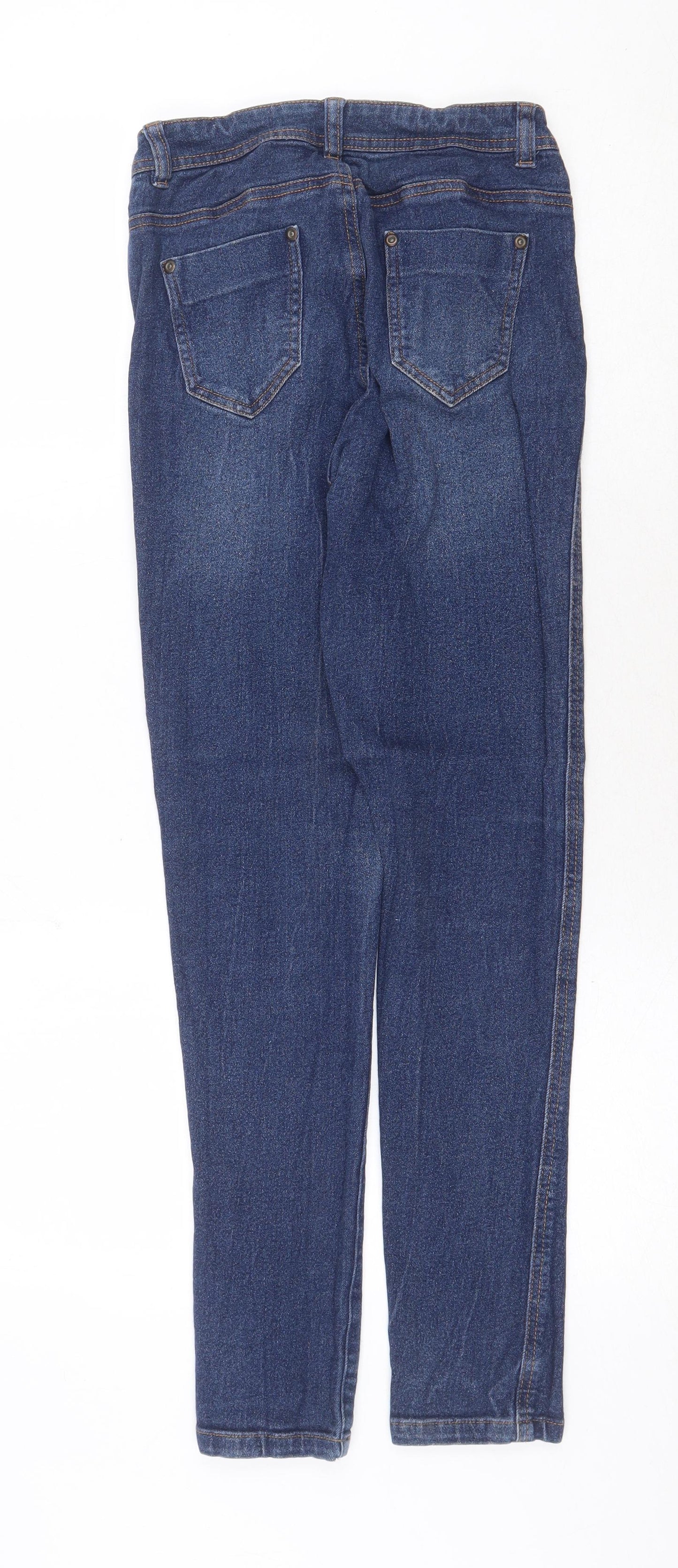 Peacocks Womens Blue Cotton Skinny Jeans Size 8 Regular Zip