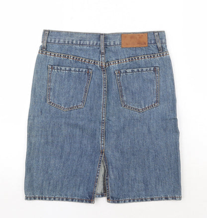 Gap Womens Blue Cotton A-Line Skirt Size 6 Zip