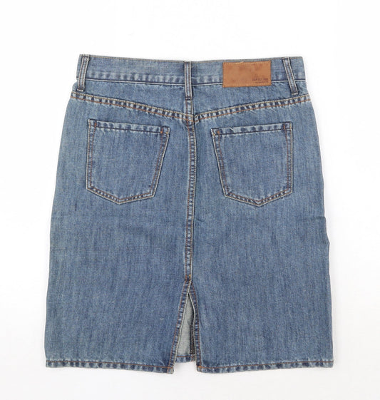 Gap Womens Blue Cotton A-Line Skirt Size 6 Zip