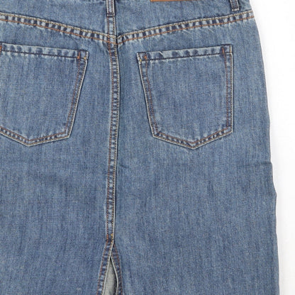 Gap Womens Blue Cotton A-Line Skirt Size 6 Zip